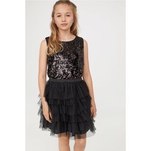 BLACK SEQUIN TULLE DRESS